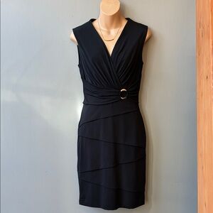 White House Black Market Elegant Black Sleeveless Dress, size 6